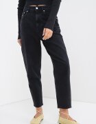 Tommy Jeans Дънки Mom с висока талия Антрацитно сиво