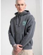 Tommy Jeans Худи с джоб кенгуру и захабен ефект - Сив/Mint