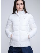 Tommy Jeans Капитонирано зимно яке с джобове с цип - Бял