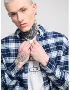 Tommy Jeans Карирана риза със стандартна кройка - Крем/Тъмносин