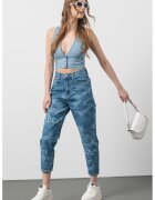 Tommy Jeans Къс блуза с органичен памук