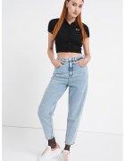 Tommy Jeans Къс рипсен пуловер с яка