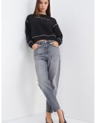 Tommy Jeans Къс свободен суитшърт - Бял/Черен