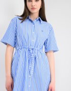 Tommy Jeans Къса раирана рокля тип риза Cапфирено синьо
