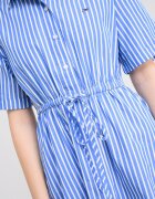 Tommy Jeans Къса раирана рокля тип риза Cапфирено синьо