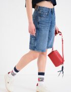 Tommy Jeans Къси дънки с миди талия Антично синьо