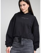 Tommy Jeans Късо худи с лого - Черен
