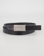 Tommy Jeans Кожен колан Script Plaque Черен