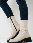 Tommy Jeans Кожени боти с цип Черен/Крем