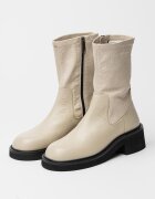 Tommy Jeans Кожени боти с цип Черен/Крем