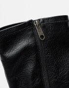 Tommy Jeans Кожени ботуши до коляното с масивен ток Черен