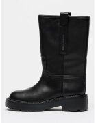 Tommy Jeans Кожени ботуши с лого - Черен