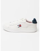 Tommy Jeans Кожени маратонки Archive Court - Червен/Мръснобял/Тъмносин