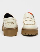 Tommy Jeans Кожени мокасини Archive '01 Бял/Карамел