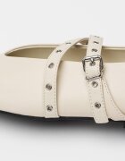 Tommy Jeans Кожени обувки Mary Jane с кръстосани каишки Сиво-бежов