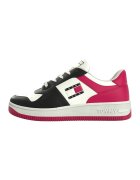 Tommy Jeans Кожени спортни обувки Retro с дизайн с цветен блок - Бял/Черен/Розово
