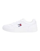 Tommy Jeans Кожени спортни обувки с нисък профил - Бял/Зелен/Светло
