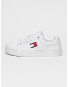 Tommy Jeans Кожени спортни обувки с релефно лого - Червен/Бял/Тъмносин
