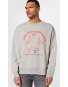 Tommy Jeans Мъжка блуза - Relaxed Sport - Сива - Памук - M Сребристосив
