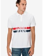 Tommy Jeans Мъжка поло тениска - Бяла - Органичен памук