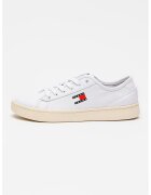 Tommy Jeans Олекотени кожени спортни обувки Court - Бял