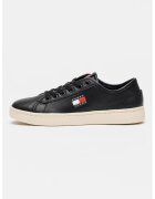 Tommy Jeans Олекотени кожени спортни обувки Court - Черен