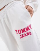 Tommy Jeans Памучен спортен панталон с лого Малина/Бял