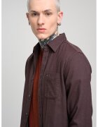 Tommy Jeans Памучна риза с джоб - Тъмнокафяв