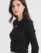 Tommy Jeans Памучна слим блуза Черен