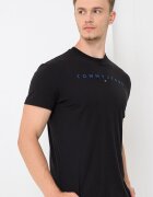 Tommy Jeans Памучна тениска с бродирано лого Черен