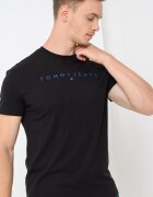 Tommy Jeans Памучна тениска с бродирано лого Черен