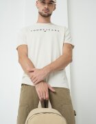 Tommy Jeans Памучна тениска с бродирано лого Червен/Крем/Тъмносин