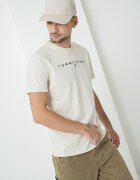 Tommy Jeans Памучна тениска с бродирано лого Червен/Крем/Тъмносин