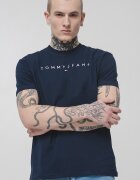 Tommy Jeans Памучна тениска с бродирано лого Ултрамарин синьо