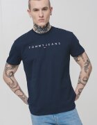 Tommy Jeans Памучна тениска с бродирано лого Ултрамарин синьо