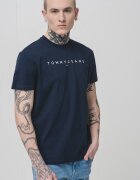 Tommy Jeans Памучна тениска с бродирано лого Ултрамарин синьо