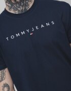 Tommy Jeans Памучна тениска с бродирано лого Ултрамарин синьо