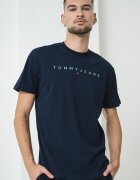 Tommy Jeans Памучна тениска с бродирано лого Зелен/Тъмносин