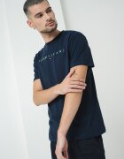 Tommy Jeans Памучна тениска с бродирано лого Зелен/Тъмносин
