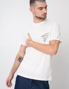 Tommy Jeans Памучна тениска Signature с лого Бял