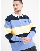 Tommy Jeans Раирана блуза с яка - - - Сламеножълт/Син