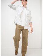 Tommy Jeans Раирана памучна риза Oxford - Бял/Небесносин