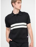 Tommy Jeans Раирана рипсена тениска с яка - Бял/Тъмнозелен