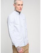 Tommy Jeans Раирана слим риза - Бял/Тъмносин