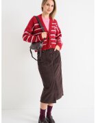 Tommy Jeans Раирана жилетка с шпиц - Червен/Коняк кафяв/Розово