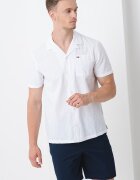 Tommy Jeans Риза от органичен памук и лен Мръснобял