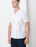 Tommy Jeans Риза от органичен памук и лен Мръснобял