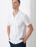 Tommy Jeans Риза от органичен памук и лен Мръснобял
