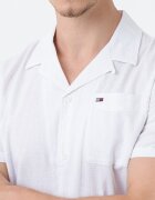 Tommy Jeans Риза от органичен памук и лен Мръснобял