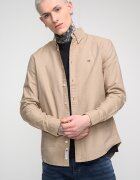 Tommy Jeans Риза със стандартна кройка и копчета на яката Камел